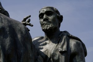 Detalje af Borgerne i Calais, færdiggjort 1889 bronze se 340531